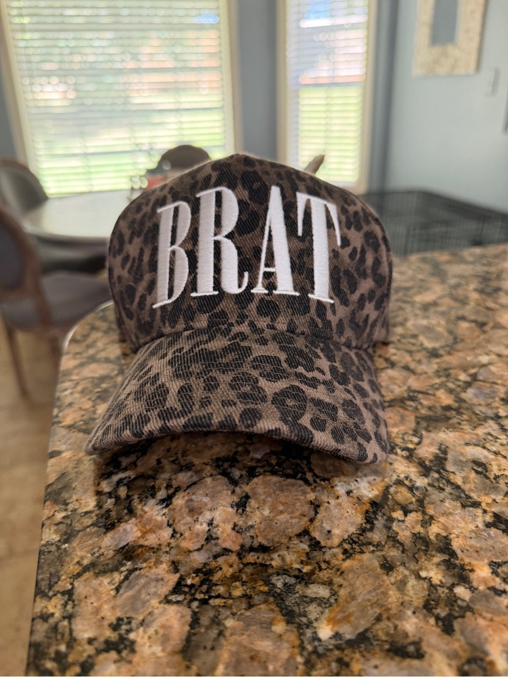 American Threads Leopard Print BRAT Hat in Brown and Black